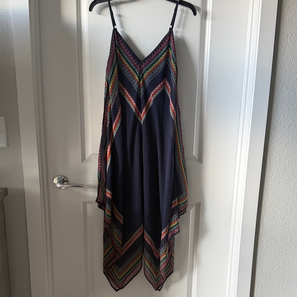 Multicolor Tribal Pattern Handkerchief Dress - image 1